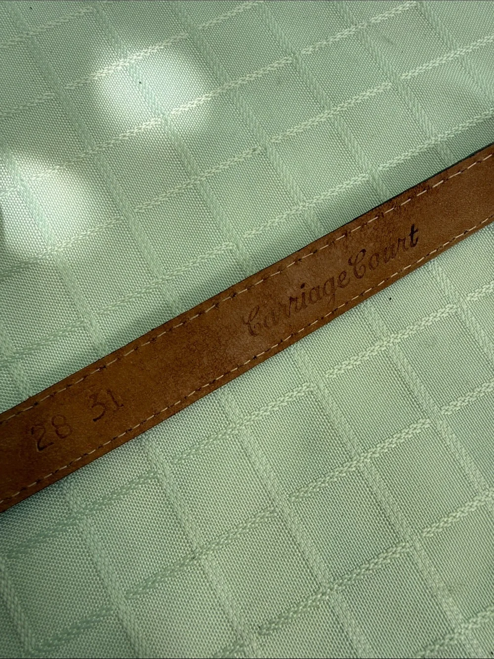 Vintage Carriage Court Black Leather Slim Belt with Gold Buckle